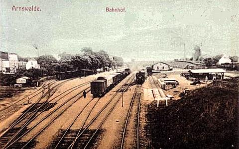 Arnswalde -- Die Bahnanlagen am Bahnhof um 1900