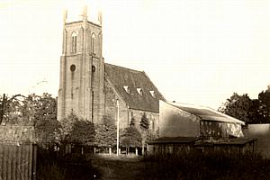 Dobiegniew -- Blick von Junkerstra&szlig;e zur Kirche