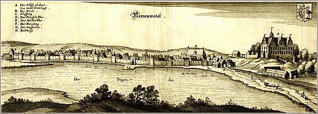 Neuwedell -- Gesamtansicht mit Burg um 1650