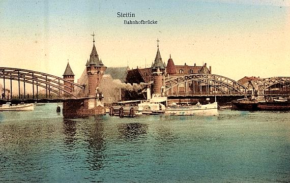 Stettin -- Bahnhofsbr&uuml;cke &uuml;ber die Oder