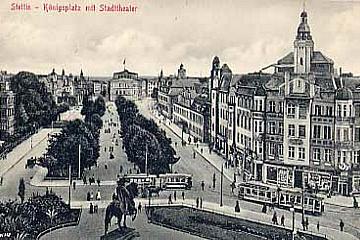 Stettin/Pm -- K&ouml;nigsplatz mit Stadttheater