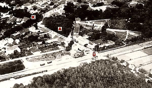 Woldenberg -- Bahnhofsviertel mit Friedeberger Stra&szlig;e vor 1945