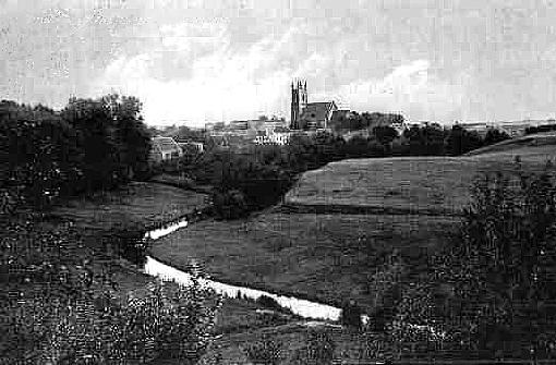 Woldenberg -- Blick &uuml;bers Flie&szlig; auf die Stadt