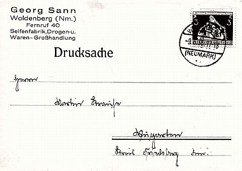 Woldenberg/Nm -- Drogist Sann lieferte au&szlig;er Haus