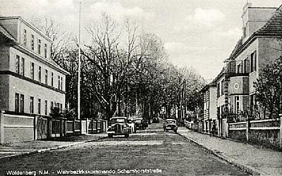 Woldenberg -- Scharnhorststra&szlig;e mit Wehrbezirkskommando