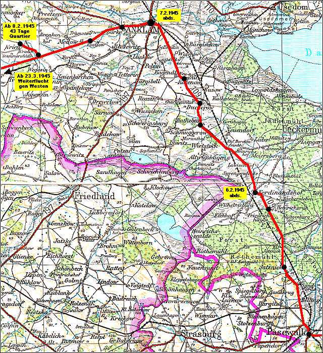 Fluchtweg Teil 5 des Woldenberger Birkenhof-Trecks (Richtung Anklam)