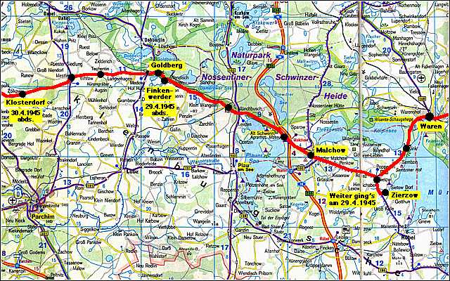 Fluchtweg Teil 7 des Woldenberger Birkenhof-Trecks (Richtung Westen)