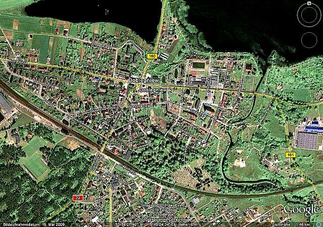 Dobiegniew -- GoogleEarth-Ansicht vom Mai 2009