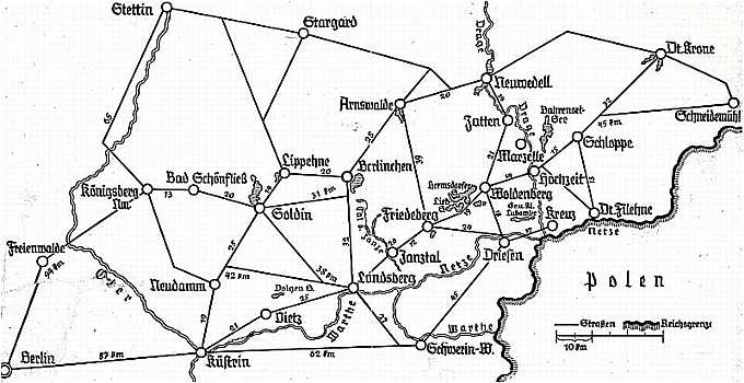 Skizze von Ost-Brandenburg von um 1930