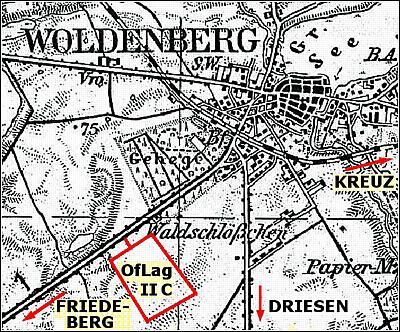 Lage des Kriegsgefangenenlagers OfLag-IIC