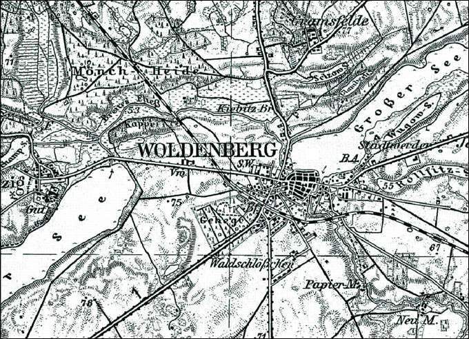 Die n&auml;here Umgebung von Woldenberg vor 1945